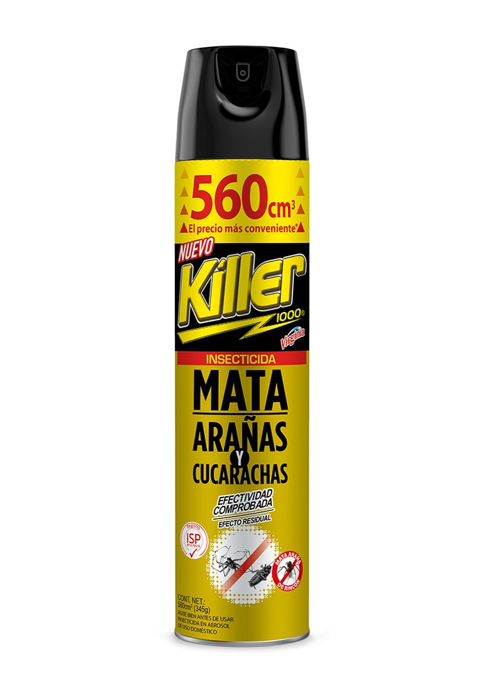 INSECTICIDA AEROSOL ARAÑAS/CUCARACHA 560 cc - KILLER 1000