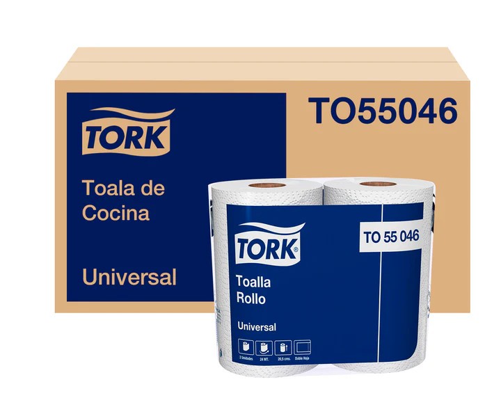 TOALLA UNIVERSAL ROLLO D/H 16 Rollos (8x2) x 24 m - TORK TO55046