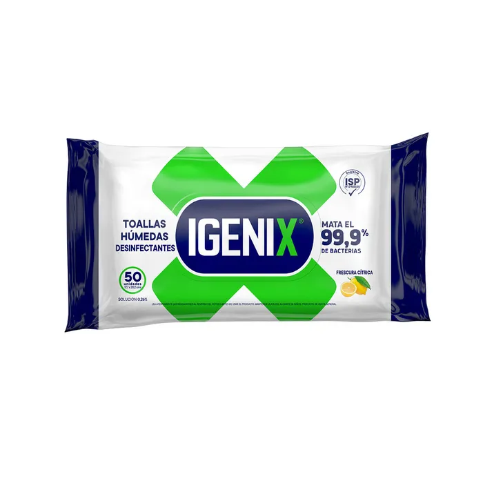 PAÑO ABSORBENTE MULTIUSO DESINFECTANTE Paq. 50 unid - IGENIX