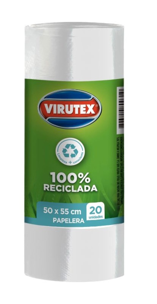 BOLSA BASURA BLANCA 50x55 Rollo 20 unid - VIRUTEX