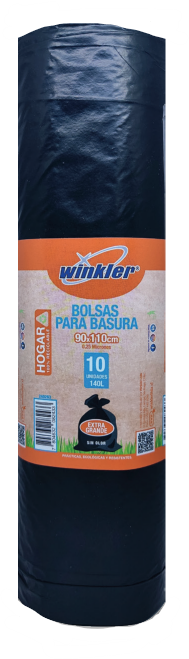 BOLSA BASURA NEGRA 90x110x0,25 Rollo 10 unid - WINKLER