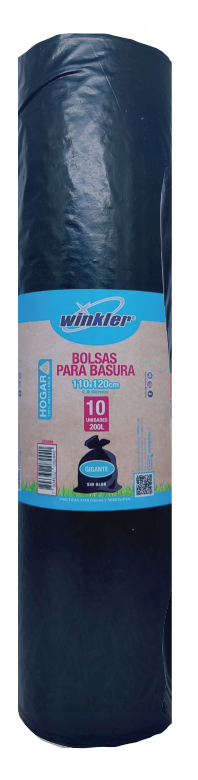 BOLSA BASURA NEGRA 110x120x0,03 Rollo 10 unid - WINKLER