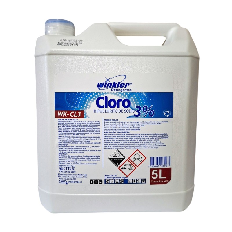 CLORO TRADICIONAL 3% 5 L - WINKLER