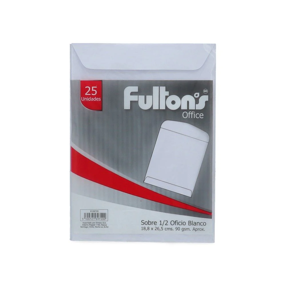 SOBRE SACO BLANCO 1/2 OFICIO 90 g 1 unid - FULLTONS