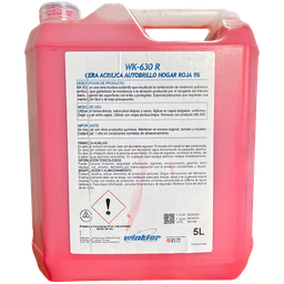 [AS85WK014] CERA ACRILICA AUTOBRILLO HOGAR ROJA (9%) 5 L - WINKLER