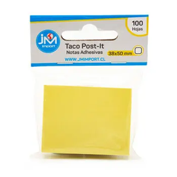 [OF91JM105] NOTA ADHESIVA PAPEL AMARILLO 15-38X50-38X50-38MM 100 hojas 1 unid - JM
