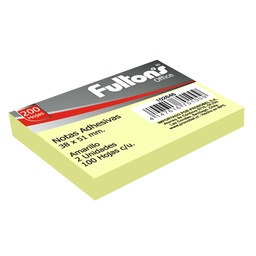 [OF91PR105] NOTA ADHESIVA PAPEL AMARILLO 15-38X50-38X50-38MM 200 hojas 1 unid - FULLTONS