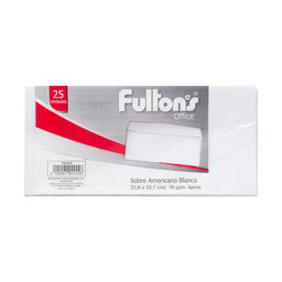 [OF91PR133] SOBRE AMERICANO BLANCO 70 g 1 unid - FULLTONS