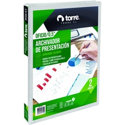 [OF91TR157] ARCHIVADOR VINIL BLANCO OFICIO ANILLOS 120 HOJAS (0,5") UD