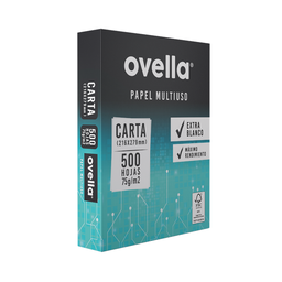 [OF91DP001] PAPEL IMPRESIÓN RESMA CARTA COLOR BLANCO 500 hojas - OVELLA
