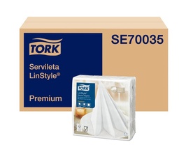 [AS83TK303] SERVILLETA PREMIUM LINSTYLE BLANCA 12 paq. x 50 unid 39x39 cm - TORK SE70035