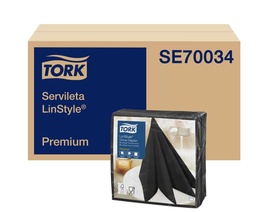 [AS83TK306] SERVILLETA PREMIUM LINSTYLE NEGRA 12 Paq. x 50 unid 39x39 cm - TORK SE70034