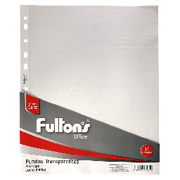 [OF91PR147] FUNDA PLÁSTICA ARCHIVADOR TRANSPARENTE CARTA LOMO BLANCO 10 unid - FULLTONS